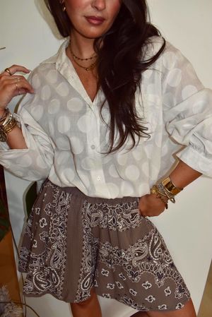 Ole Bubble Cotton Bandana Shorts Earth